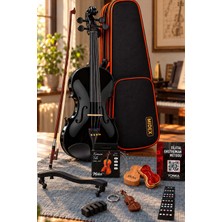 Midex HGA44BK-TYS Full Siyah Set Keman 4/4 (Yastık Reçine Çanta Yedek Tel Susturucu Yay)