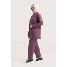 Suede Style 6484 - Şık Rahat Modal Kumaş Salaş Kadın Takım