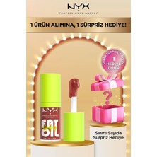 Nyx Professional Makeup fat Oil Lip Drip Parlatıcı Dudak Yağı - Splash Of Cream Parlak Bitişli + Sürpriz Hediye