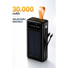 Raylax Powerbank 30.000 Mah Güneş Enerjili Solar Hızlı Şarj Göstergeli El Fenerli Taşınabilir Batarya 22.5W