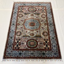 El Dokuma Afgan Halı Memlook  Desenli Kök Boya 128 x 179 cm
