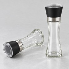 ALOHA EQ QUALITY 2 Adet Cam Gövdeli Tuz ve Karabiber Değirmeni (Öğütücü) – 19 cm