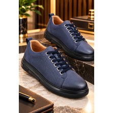 Ehil Premium Hakiki Deri Erkek Günlük Sneaker Bağcıklı Kalın Taban Ayakkabı
