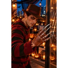 Dodomar Halloween Freddy Tarzı 4 Pençeli Eldiven Metal Görünümlü Cadılar Bayramı Korku Kostüm Aksesuarı