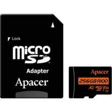 Apacer 256GB R100 Microsdxc Hafıza Kartı Uhs-I U3 V30 A2 100MB/S (AP256GMCSX10U8-R)