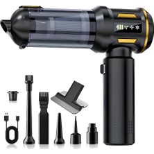 Str Store Araç Süpürgesi 3 In1 Kablosuz Güçlü Araç Süpürgesi ve Hava Üfleyici - 20000PA Turbo Vakum Gücü, 3 Kademeli Fırçasız Motor, 8000 Mah Şarjlı Mini El Süpürgesi, Hepa Filtreli Siyah Yada Beyaz