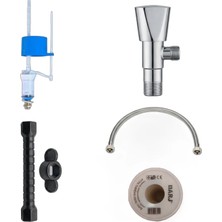 Hesaplı Hırdavat Klozet Rezervuar Tamir Kiti Flatör 3/8, Taharet Ara Musluğu, Flex Hortum 50 Cm, Kovan Anahtarı