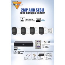 Uniwiz Unv 4'lü 2mp Ahd Gece Görüşlü Sesli Kamera Seti