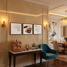 Bfm Dijital Baskı Merkezi Kafe Bar Restoran Gibi Işletmelere Özel Duvar Dekorasyonu Için 3’lü Tablo Seti