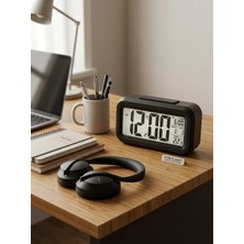 Allwin Dijital Masa Saati - Işıklı LCD Ekran, Alarmlı, Erteleme (Snooze), Takvim ve Sıcaklık Göstergeli Akıllı Çalar Saat Çalışma Masası Saati