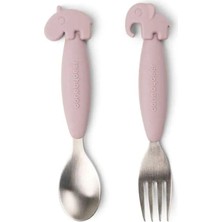 Done By Deer - Deer Friends - Paslanmaz Çelik Çatal ve Kaşık Seti - Pembe