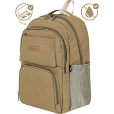 Baggor Su Geçirmez, Laptop Bölmeli Sırt Çantası - Ortopedik, Çok Bölmeli Okul, Iş, Spor, Seyahat, Kabin Boy Sırt Çantası (43X30X19 Cm) -Unisex, Dayanıklı Kanvas Kumaş - Siyah, Yeşil Haki , Krem