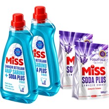 Miss Sıvı Çamaşır Deterjanı Arap Sabunu + Soda Etkili 1.5 Lt ve Soda Plus Lavanta 500 gr 4 Lü Set