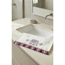 Narma Home Elphia | Patentli Tasarım - Yumuşak Dokulu Püsküllü Nakışlı El-Yüz Havlusu – %100 Pamuk, Şık, Etnik Tasarım Havlu (50X90 Cm)