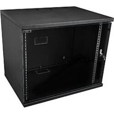 Racksis Soho Serisi 7u 520X400 Tamperli Cam Kapaklı Siyah Kabinet