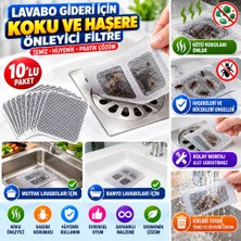NW NessiWorld 10'lu Banyo ve Mutfak Lavabo Koku Önleyici ve Haşere Böcek Önleyici Gider Filtresi