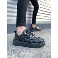 Mooien JY010 Cloud Bağcıklı Rugan Erkek Günlük Sneaker Ayakkabı Rst - Siyah