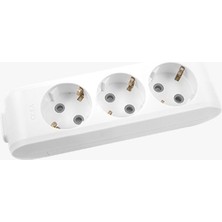 Viko Multi LED Üçlü Topraklı Grup Priz - Çocuk Korumalı - Beyaz