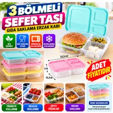 NW NessiWorld 3 Bölmeli Sefer Tası Pratik Kolay Gıda Diyet Saklama Erzak Kabı (Adet Fiyatıdır)