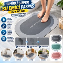 NW NessiWorld Sihirli Süper Su Emici Kaymaz Tabanlı Oval Paspas 40*60 cm