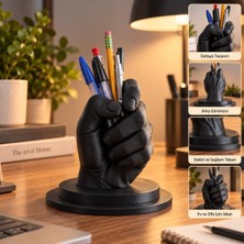 Durino 3D Baskı El Figürlü Kalemlik – Siyah
