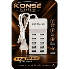 Konse 10 Port Çoklu USB Şarj Istasyonu