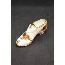 Royal Albert Old Country Roses Bone China Porselen Antika Minyatür Ayakkabı Kase 11 cm x 3 cm