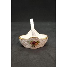 Royal Albert Old Country Roses Bone China Antika Porselen Örgülü Mini Sepet 6x7 cm