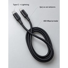 Urfakent Uzun ve Dayanıklı Type C Lightning Pd Hızlı Şarj Kablosu
