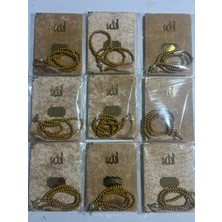 SHR Tasarım 10 Adet Gold Renk 2.hamur Süngersiz Kadife Yasin Tesbih Set Jelatin Içinde Isme Özel Pleksi Yazılır . Hac Umre Mevlüt Çeyiz Hediyeliği Açıklama Okuyunuz