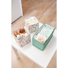 Emila Home Baby 3’lü Bebek Organizer Seti – Çekmece Içi Düzenleyici ve Bez Saklama Sepeti & Bez, Kıyafet ve Bakım Ürünleri Için Kumaş Organizer