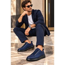 Ehil Premium Hakiki Deri Erkek Günlük Sneaker Bağcıklı Kalın Taban Ayakkabı