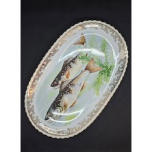 Fransız Limoges Porselen Kayık Tepsi 37X22 cm