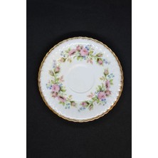 Paragon Vintage Pembe Güllü Çay Fincanı Tabağı 14 cm
