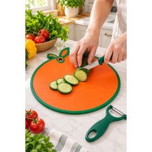 Emila Home Kesme Tahtası Portakal Model + Meyve Sebze Soyacağı + Meyve Sebze Bıçağı