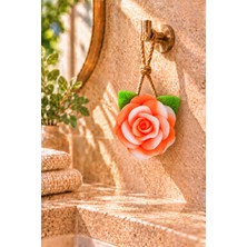 Emila Home Dekoratif Kokulu Sabun & Peeling Etkili Asılabilir Dekoratif Banyo Sabunu &turuncu Gül Şekli Katı Sabun 10X11 cm