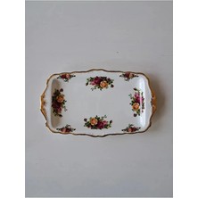 Royal Albert Old Country Roses Ingiliz Antika Porselen Tepsi
