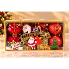 Hediye Sandalı Noel Baba Figürlü Yılbaşı Ağacı Asma Süs Seti 10'lu