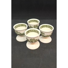 Abbetc Yeşil Rusticana Porselen 4 Adet Vintage Yumurtalık