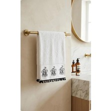 Narma Home Buzzella | Patentli Tasarım - Yumuşak Kalın Dokulu Nakışlı El-Yüz Havlusu – %100 Pamuk, Şık, Etnik Tasarım Havlu (50X90 Cm)