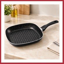 Bezos Granit Kaplamalı Tek Saplı Grill Tava Strsnl