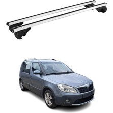 Omac Skoda Roomster Praktik 2007-2015 Arası Uyumlu Port Bagaj Taşıyıcı Ara Atkı Alüminyum Gümüş 2 Parça