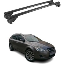 Omac Kia Ceed Station Wagon 2007-2018 Arası Uyumlu Port Bagaj Taşıyıcı Ara Atkı Alüminyum Siyah 2 Parça