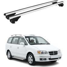 Omac Hyundai Trajet 1999-2008 Arası Uyumlu Port Bagaj Taşıyıcı Ara Atkı Alüminyum Gümüş 2 Parça
