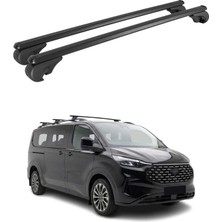 Omac Ford Tourneo Custom II 2023-2027 Arası Uyumlu Port Bagaj Taşıyıcı Ara Atkı Alüminyum Siyah 2 Parça