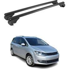 Omac VW Sharan II 2010-2022 Arası Uyumlu Port Bagaj Taşıyıcı Ara Atkı Alüminyum Siyah 2 Parça