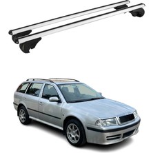 Omac Skoda Octavia I Station Wagon 1996-2004 Arası Uyumlu Port Bagaj Taşıyıcı Ara Atkı Alüminyum Gümüş 2 Parça
