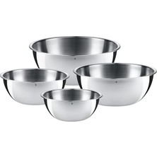 Wmf Gourmet 4 Parça Paslanmaz Çelik Karıştırma Kabı Seti, 0,75 L - 2,75 L, Karıştırma Kabı, Salata Kasesi, Servis Kasesi, Cromargan®, Üst Üste Saklanabilir