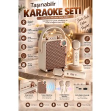 Akıllı Bayi Bluetooth Karaoke Hoparlör 2 Mikrofonlu Taşınabilir Şarjlı Müzik Seti Ses Değiştirme Özl