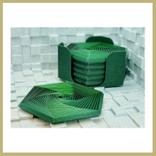 Bezos 3D Baskı Super Fidget Coaster Seti - Altıgen Desenli Bardak Altlığı ve Tutucu-Yeşil Za